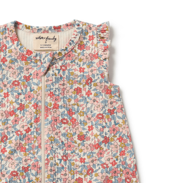 Organic Drop Needle Cotton Ruffle Zipsuit by Wilson + Frenchy - Maude Kids Decor