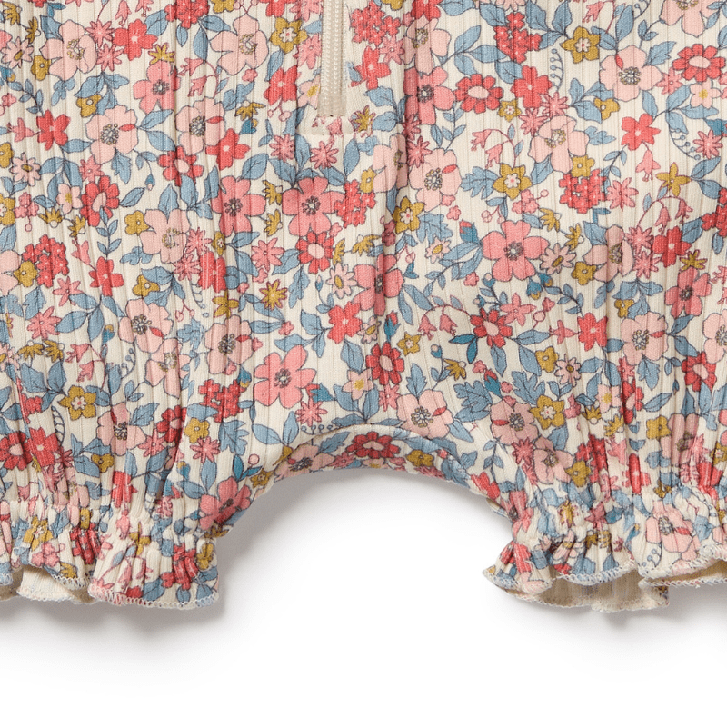 Organic Drop Needle Cotton Ruffle Zipsuit by Wilson + Frenchy - Maude Kids Decor