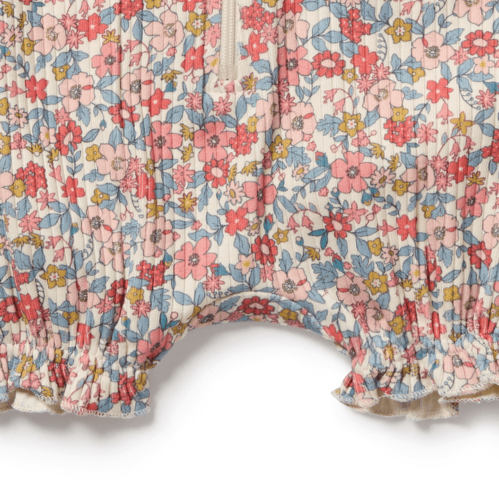 Organic Drop Needle Cotton Ruffle Zipsuit by Wilson + Frenchy - Maude Kids Decor