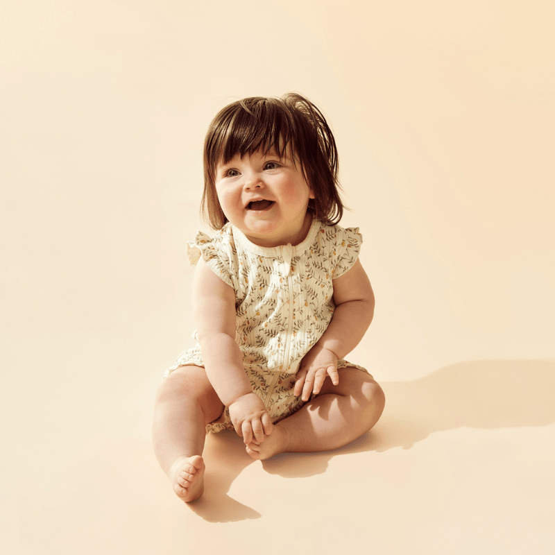 Organic Drop Needle Cotton Ruffle Zipsuit by Wilson + Frenchy - Maude Kids Decor
