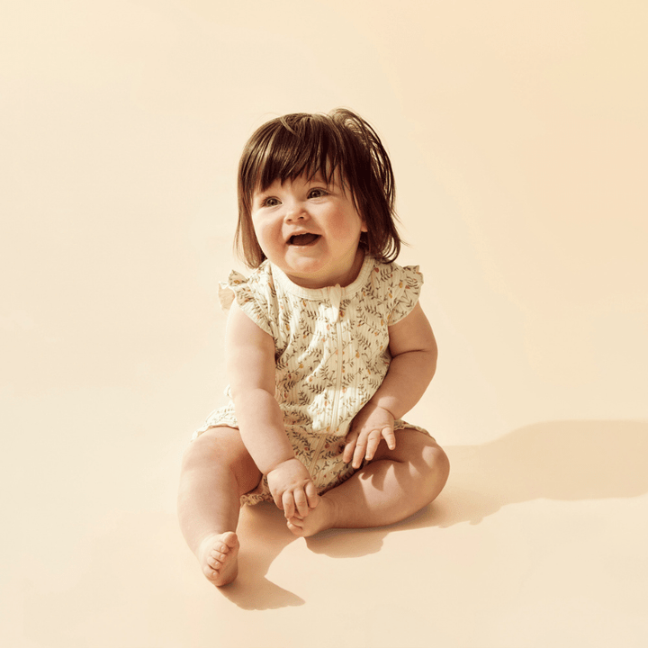 Organic Drop Needle Cotton Ruffle Zipsuit by Wilson + Frenchy - Maude Kids Decor