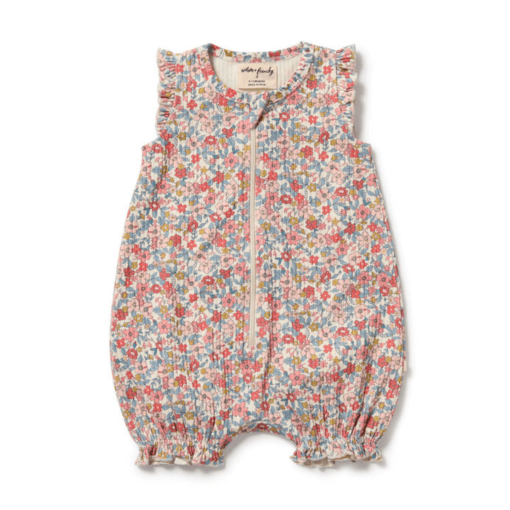 Organic Drop Needle Cotton Ruffle Zipsuit by Wilson + Frenchy - Maude Kids Decor