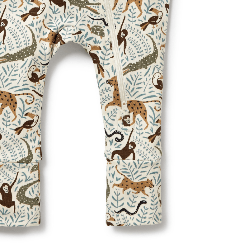 Organic Drop Needle Cotton Zipsuit with Feet by Wilson + Frenchy - Maude Kids Decor
