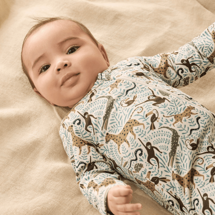 Organic Drop Needle Cotton Zipsuit with Feet by Wilson + Frenchy - Maude Kids Decor