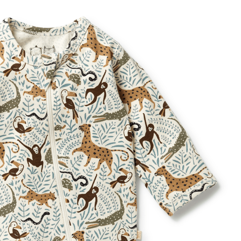 Organic Drop Needle Cotton Zipsuit with Feet by Wilson + Frenchy - Maude Kids Decor