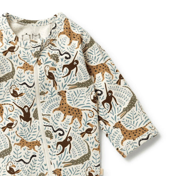 Organic Drop Needle Cotton Zipsuit with Feet by Wilson + Frenchy - Maude Kids Decor