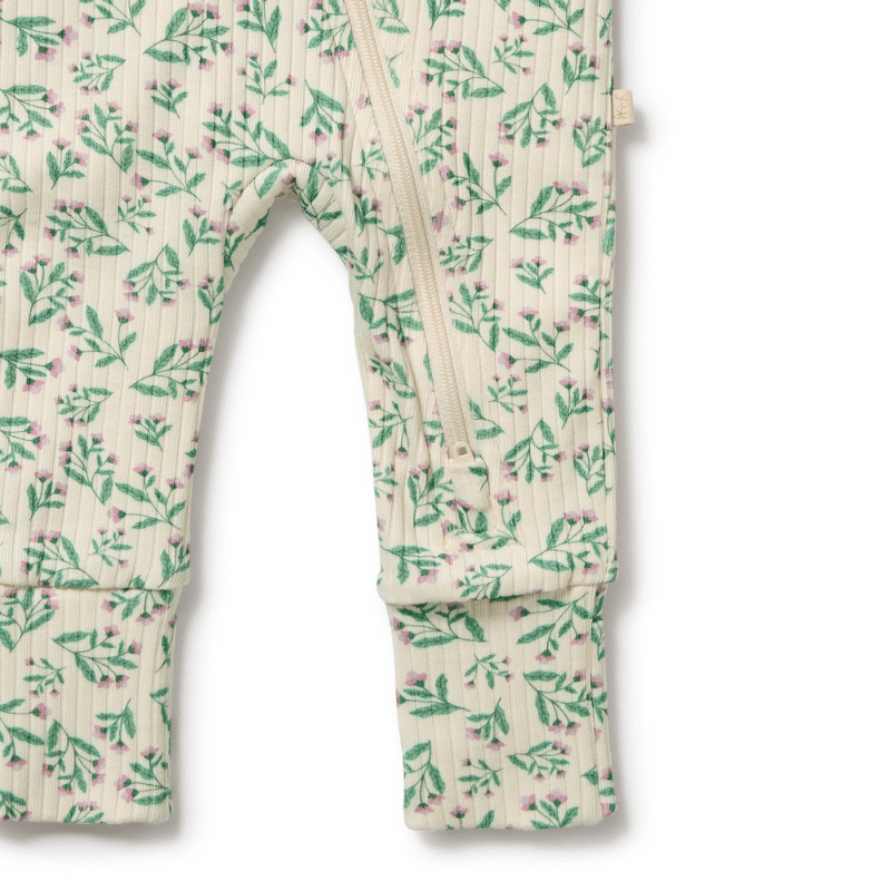 Organic Drop Needle Cotton Zipsuit with Feet by Wilson + Frenchy - Maude Kids Decor