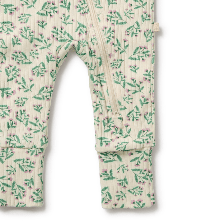 Organic Drop Needle Cotton Zipsuit with Feet by Wilson + Frenchy - Maude Kids Decor
