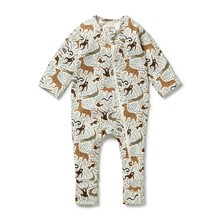 Organic Drop Needle Cotton Zipsuit with Feet by Wilson + Frenchy - Maude Kids Decor