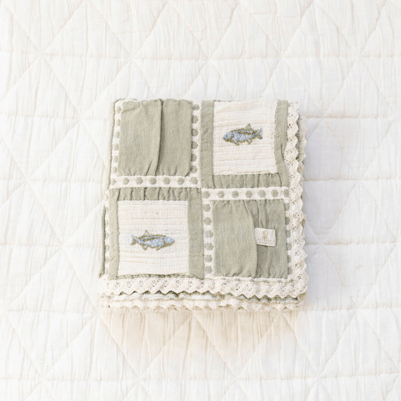 Patchwork Blanket | Fish by New Grain - Maude Kids Decor