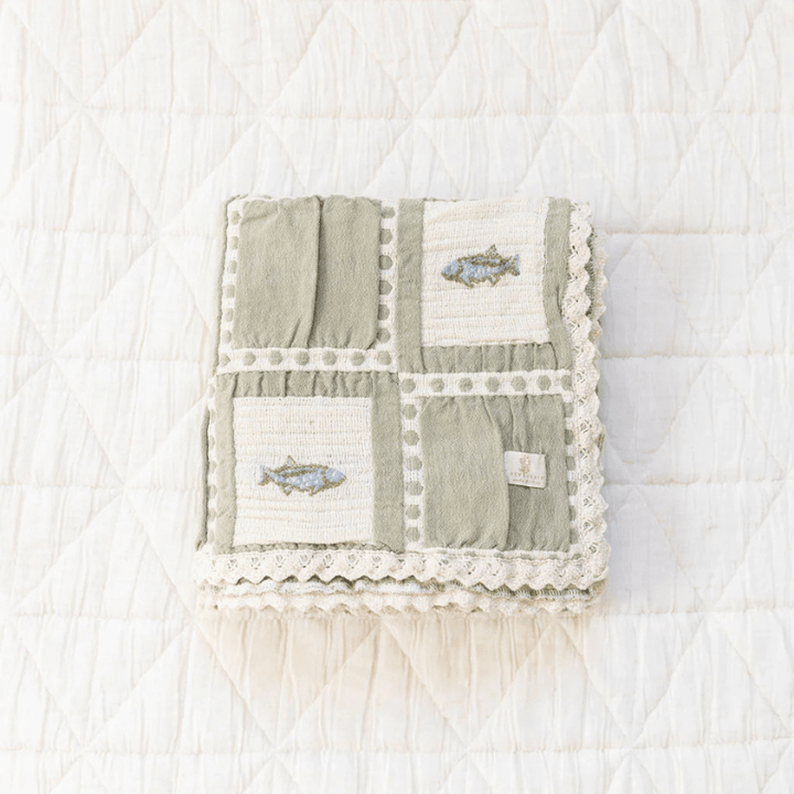 Patchwork Blanket | Fish by New Grain - Maude Kids Decor