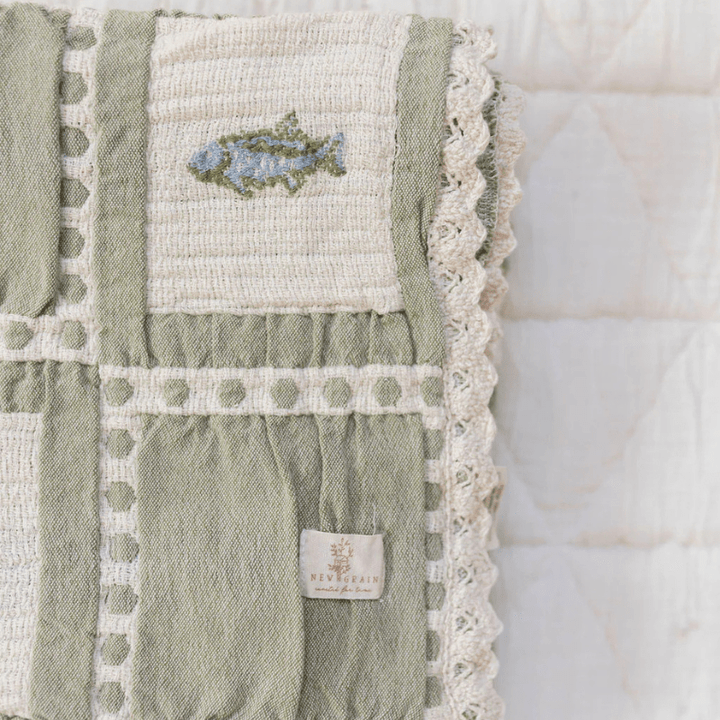 Patchwork Blanket | Fish by New Grain - Maude Kids Decor