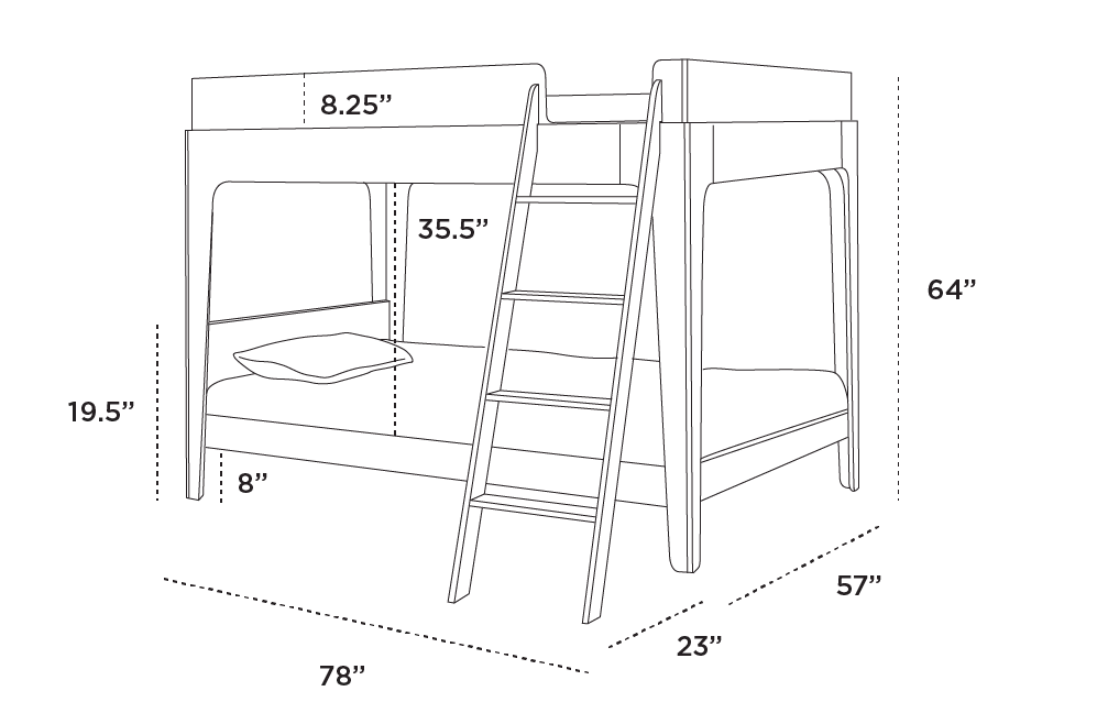 Perch Full Bunk Bed by Oeuf - Maude Kids Decor