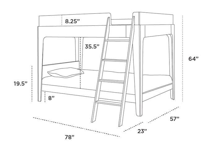 Perch Full Bunk Bed by Oeuf - Maude Kids Decor