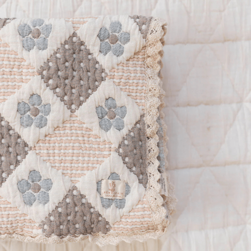 Prairie Quilt | Blush/Chambray by New Grain - Maude Kids Decor