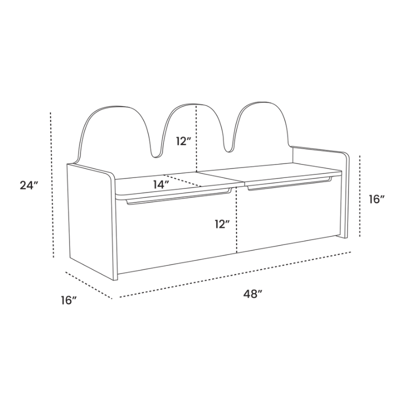 PREORDER | Camel Storage Bench by Oeuf - Maude Kids Decor