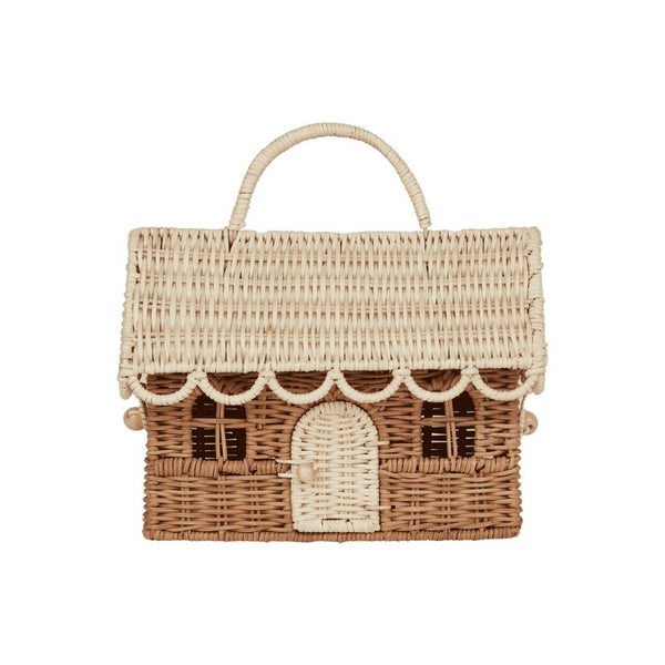 Rattan Gingerbread Casa Clutch by Olliella – Maude Kids Decor