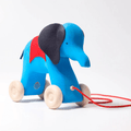 Pull Along Elephant | Blue by Grimms Spiel und Holz Design - Maude Kids Decor