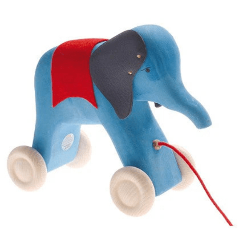 Pull Along Elephant | Blue by Grimms Spiel und Holz Design - Maude Kids Decor