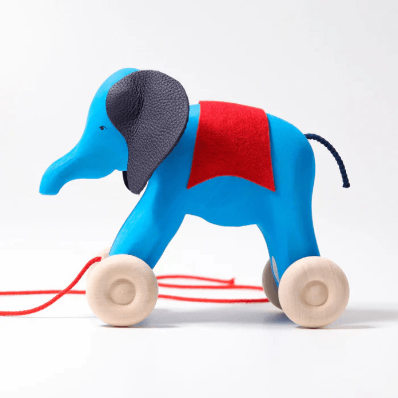Pull Along Elephant | Blue by Grimms Spiel und Holz Design - Maude Kids Decor