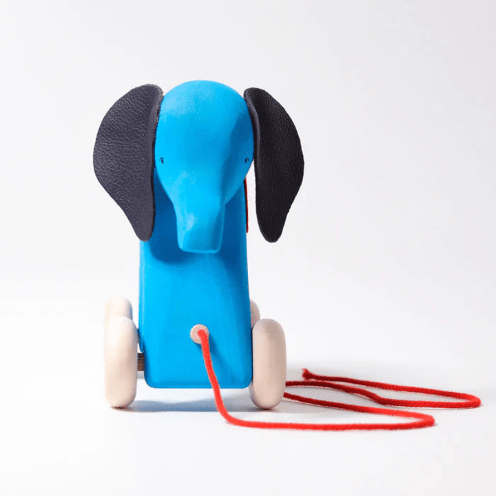 Pull Along Elephant | Blue by Grimms Spiel und Holz Design - Maude Kids Decor