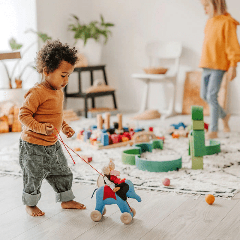 Pull Along Elephant | Blue by Grimms Spiel und Holz Design - Maude Kids Decor