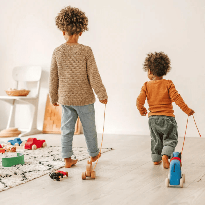 Pull Along Elephant | Blue by Grimms Spiel und Holz Design - Maude Kids Decor