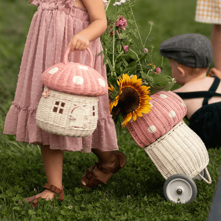 Rattan Mushroom Luggy | Musk by Olliella - Maude Kids Decor