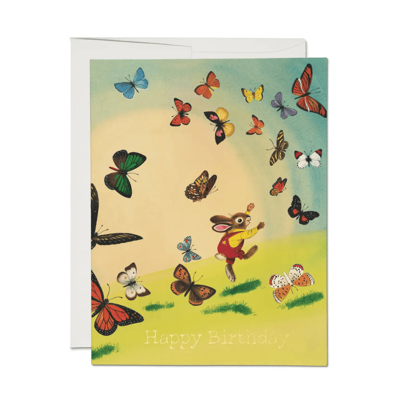 Richard Scarry Bunny and Butterflies Greeting Card by Red Cap Cards - Maude Kids Decor