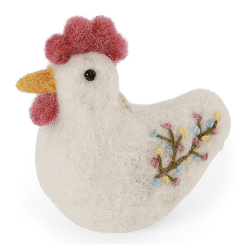 Rooster with Embroidery | White by Én Gry & Sif - Maude Kids Decor