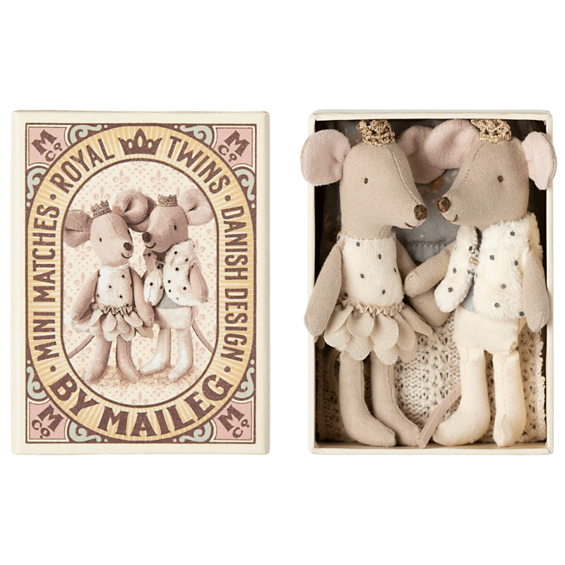 Royal Twins Mice, Little Sister and Brother in Box | Royal Collection by Maileg - Maude Kids Decor