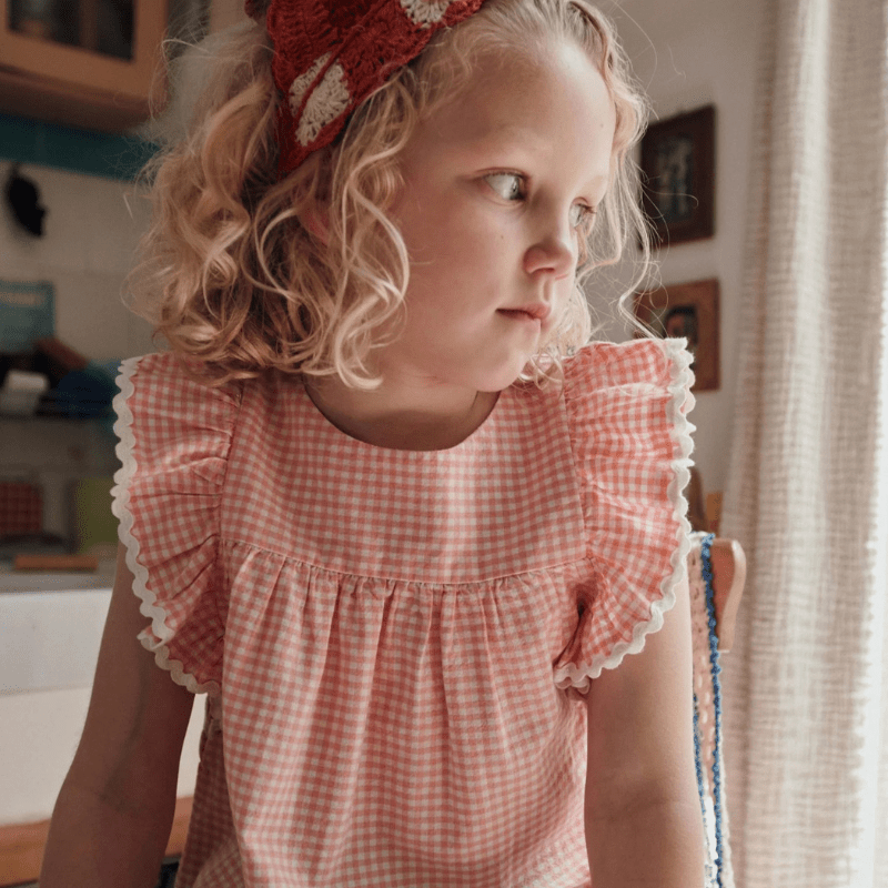 Ruffled Gingham Blouse | Vivi by Émile et Ida - Maude Kids Decor