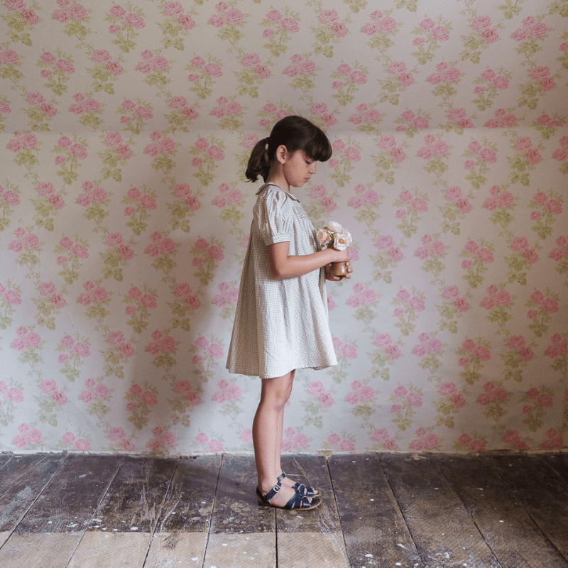 Sally Dress | Straw Check by Little Cotton Clothes - Maude Kids Decor
