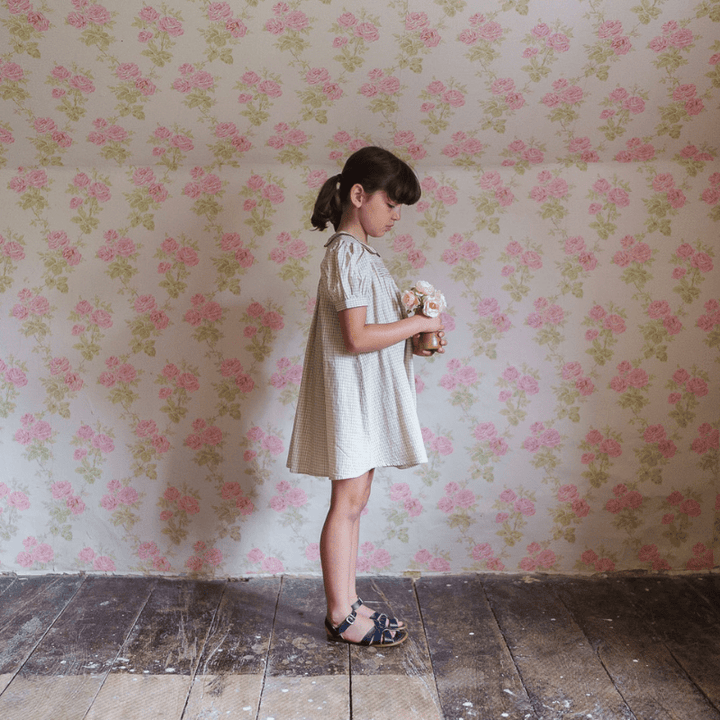 Sally Dress | Straw Check by Little Cotton Clothes - Maude Kids Decor