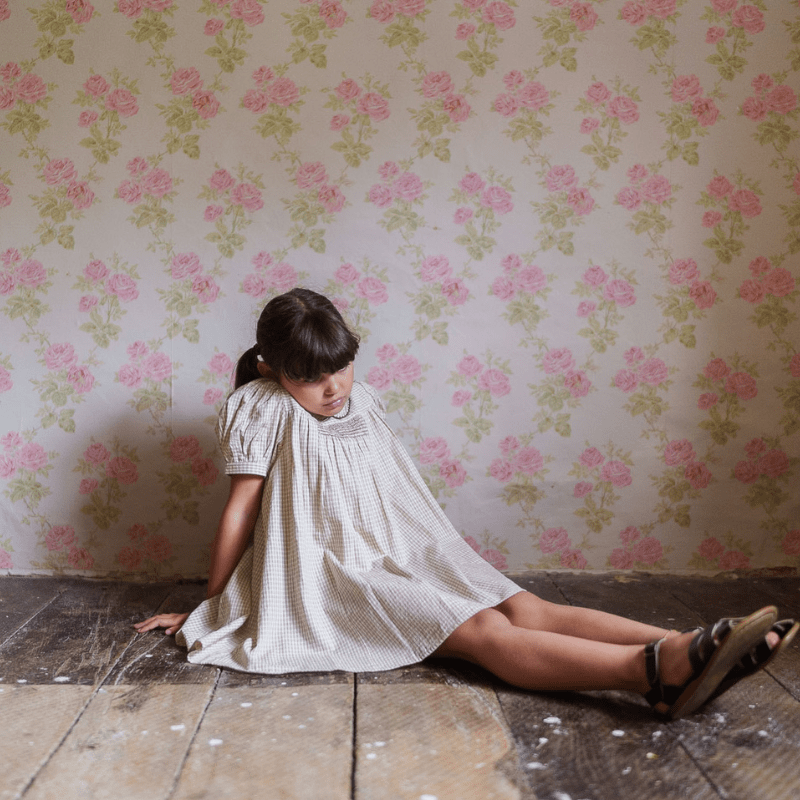 Sally Dress | Straw Check by Little Cotton Clothes - Maude Kids Decor