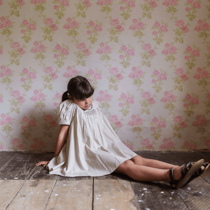 Sally Dress | Straw Check by Little Cotton Clothes - Maude Kids Decor