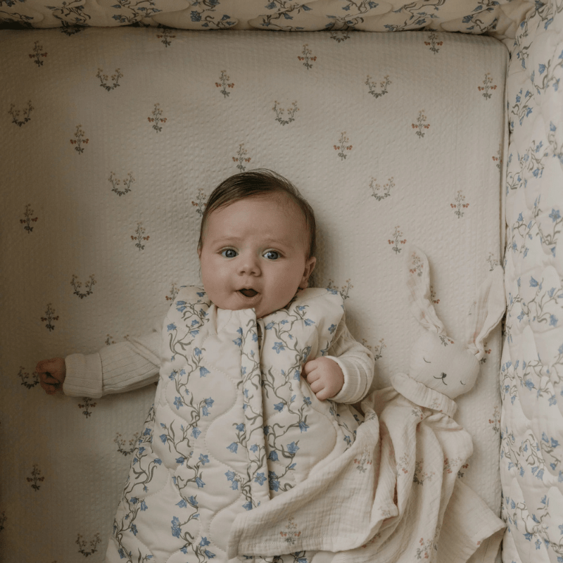 Seersucker Fitted Crib Sheet | La Fraise by Garbo &amp; Friends - Maude Kids Decor