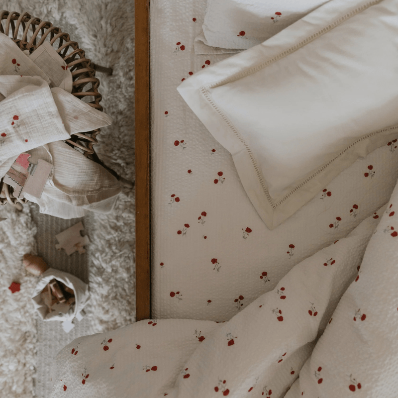 Seersucker Fitted Crib Sheet | Poppy by Garbo &amp; Friends - Maude Kids Decor