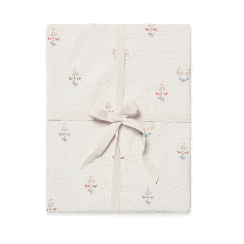 Seersucker Fitted Single Sheet | La Fraise by Garbo &amp; Friends - Maude Kids Decor