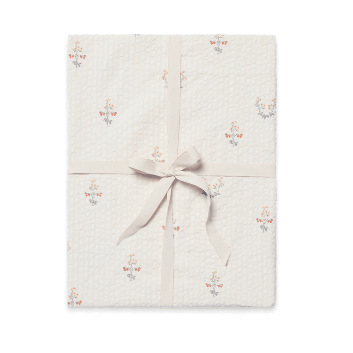 Seersucker Fitted Single Sheet | La Fraise by Garbo &amp; Friends - Maude Kids Decor