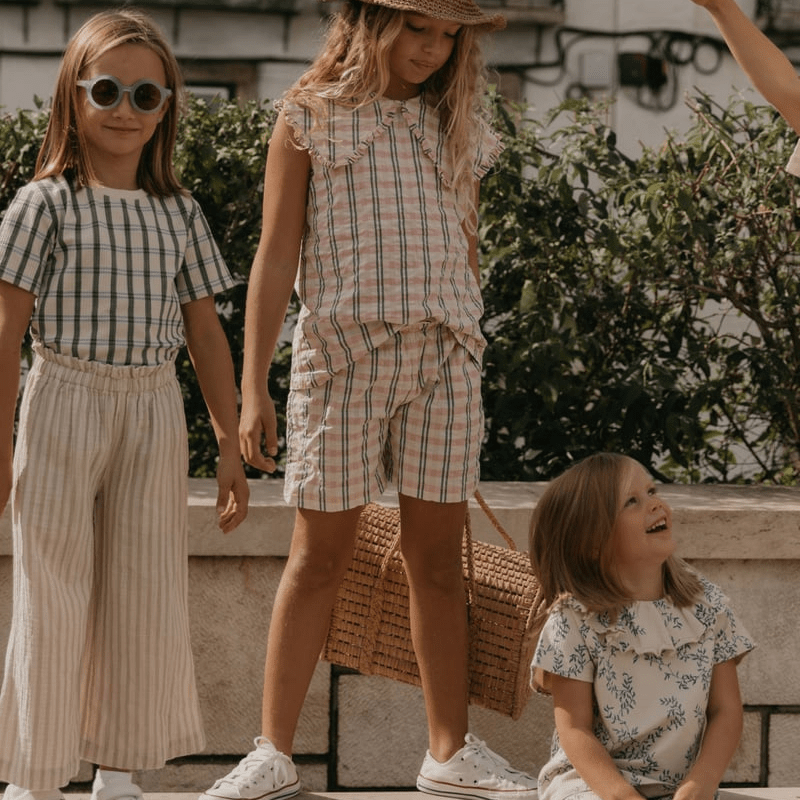 Seersucker Paperbag Shorts by Garbo & Friends - Maude Kids Decor