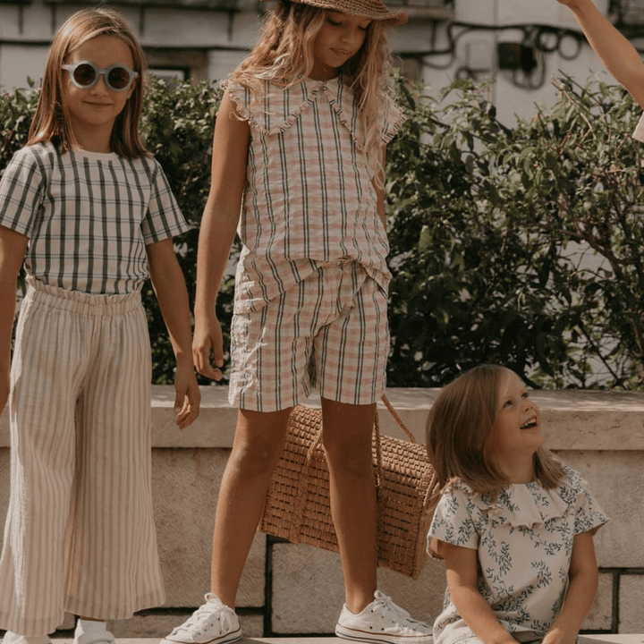 Seersucker Paperbag Shorts by Garbo &amp; Friends - Maude Kids Decor