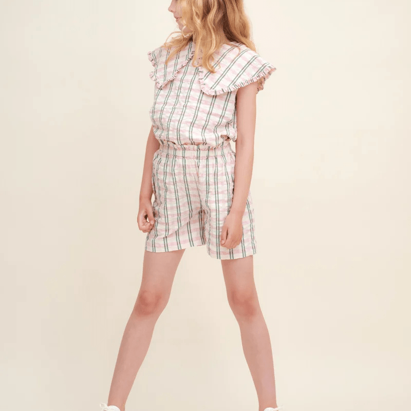 Seersucker Paperbag Shorts by Garbo &amp; Friends - Maude Kids Decor