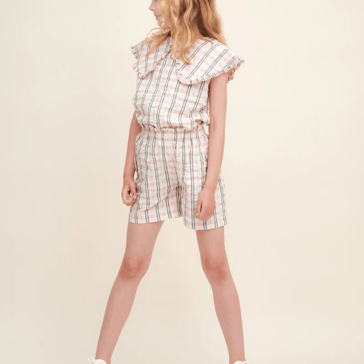 Seersucker Paperbag Shorts by Garbo &amp; Friends - Maude Kids Decor