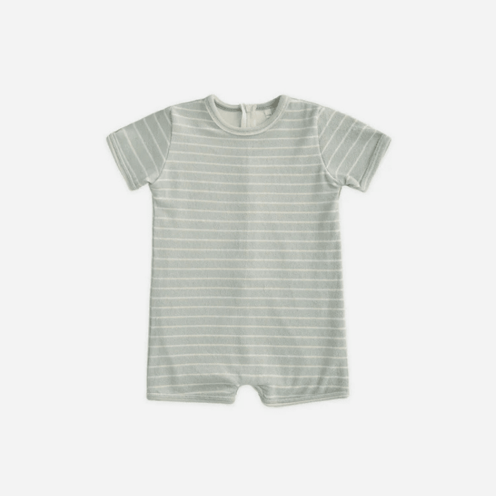 Shorty One Piece | Seafoam Stripe by Rylee &amp; Cru - Maude Kids Decor