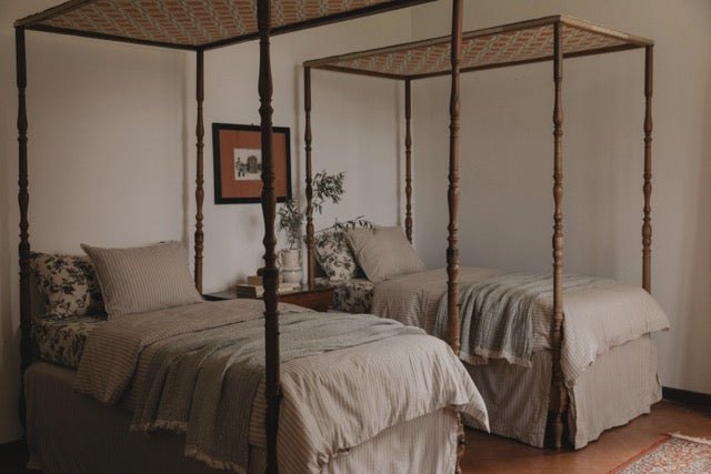 Single Bed Set | Stripe Mauve by Garbo &amp; Friends - Maude Kids Decor
