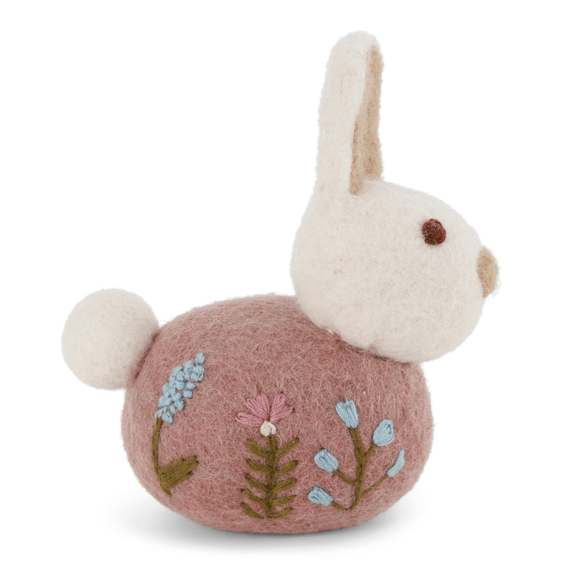 Sitting Bunny with Flower Embroidery by Én Gry & Sif - Maude Kids Decor