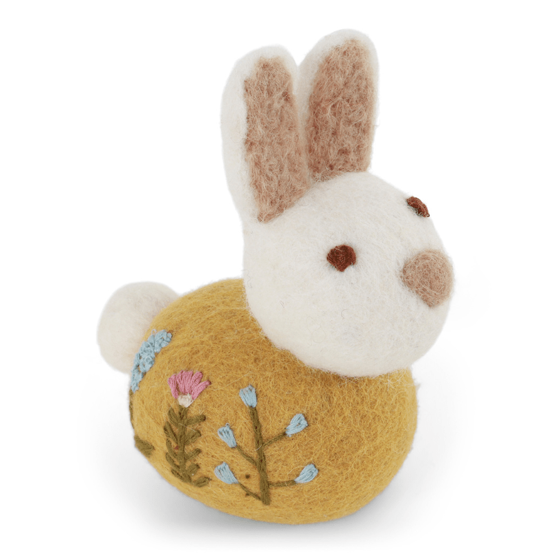 Sitting Bunny with Flower Embroidery by Én Gry &amp; Sif - Maude Kids Decor