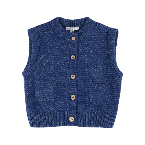 Sleeveless Cardigan | Royal Blue by Émile et Ida - Maude Kids Decor