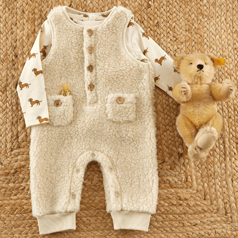 Sleeveless Sherpa Jumpsuit | Ecru by Émile et Ida - Maude Kids Decor